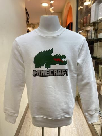 Áo Sweater Trắng Minecraft Lacoste - New  - SH3851 51 001 - PA03