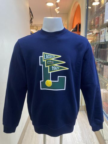 Áo Sweater Xanh Navy Chữ Xanh Lá Lacoste - New - SH7419 51 166