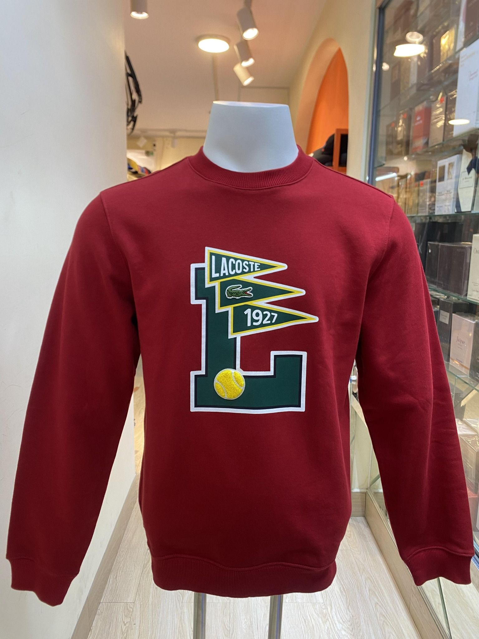 Áo Sweate Đỏ Chữ Xanh Lacoste - New - SH7419 51 5SX