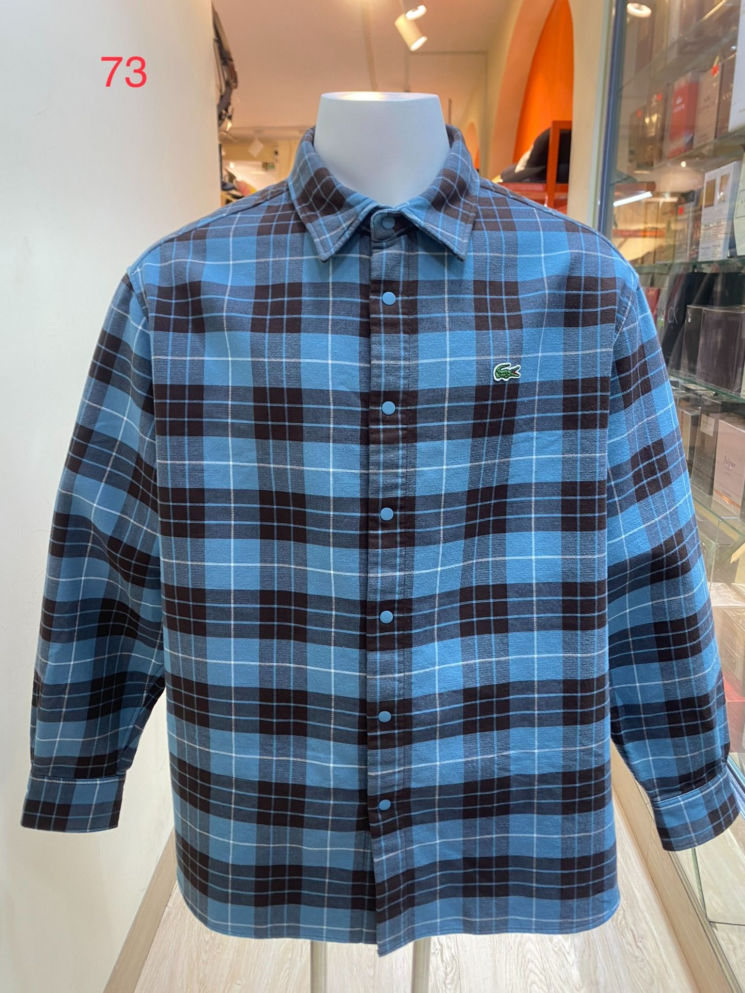 Áo Sơ Mi Lacoste CaRo Nâu Xanh - New - CH1185 51 62V