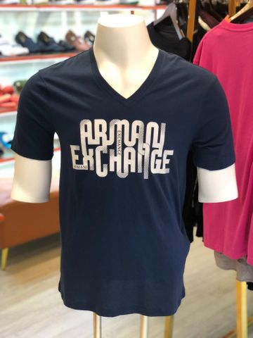 Áo Thun Cổ Tim A/X Armani Exchange Xanh Đậm - New - 8NZTPN ZJH4Z