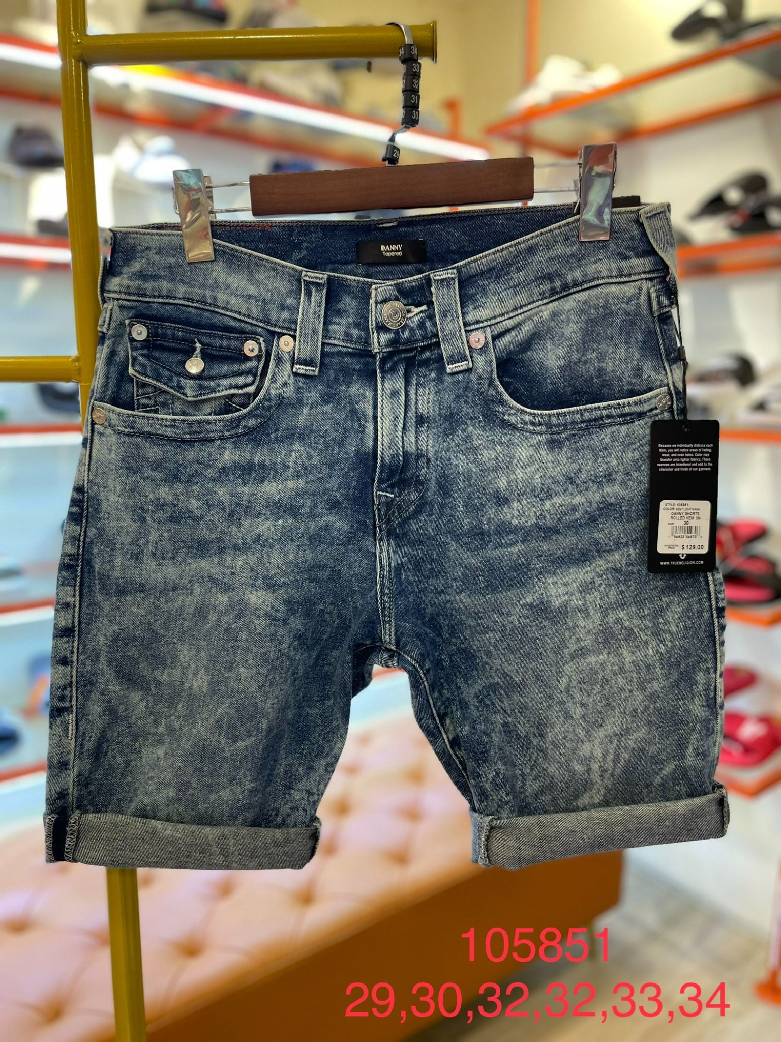 Quần Short Jean Xanh True Religion - New - 105851 - TD01
