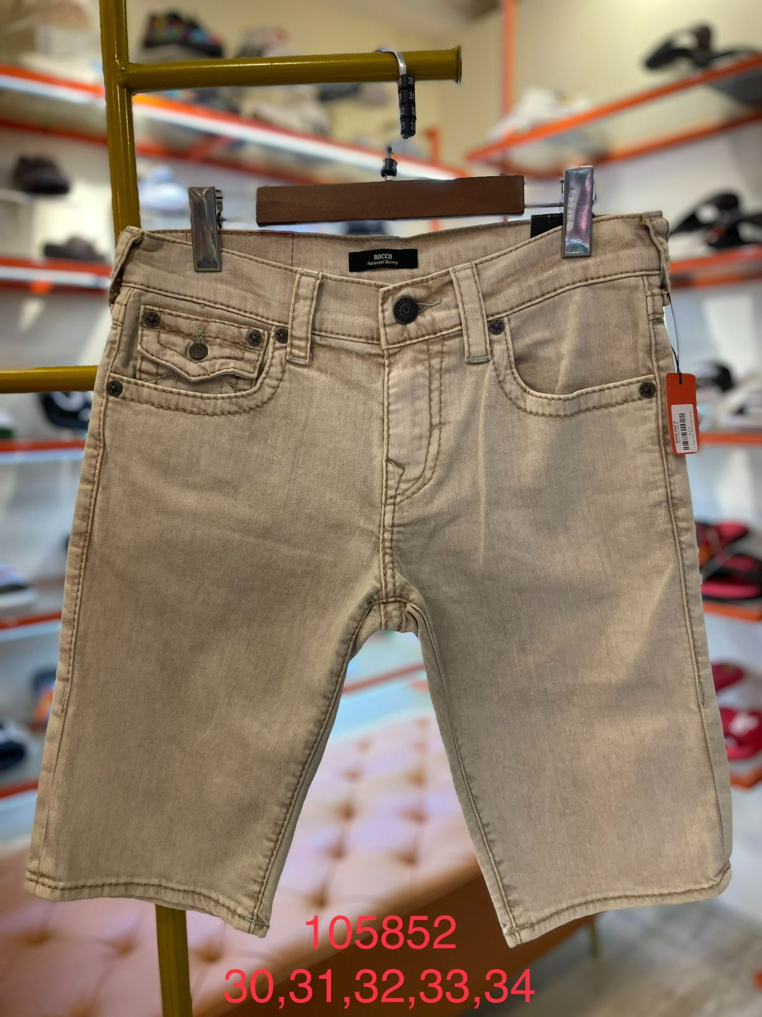 Quần Short Jean Nâu Xám True Religion - New - 105852  - TC02