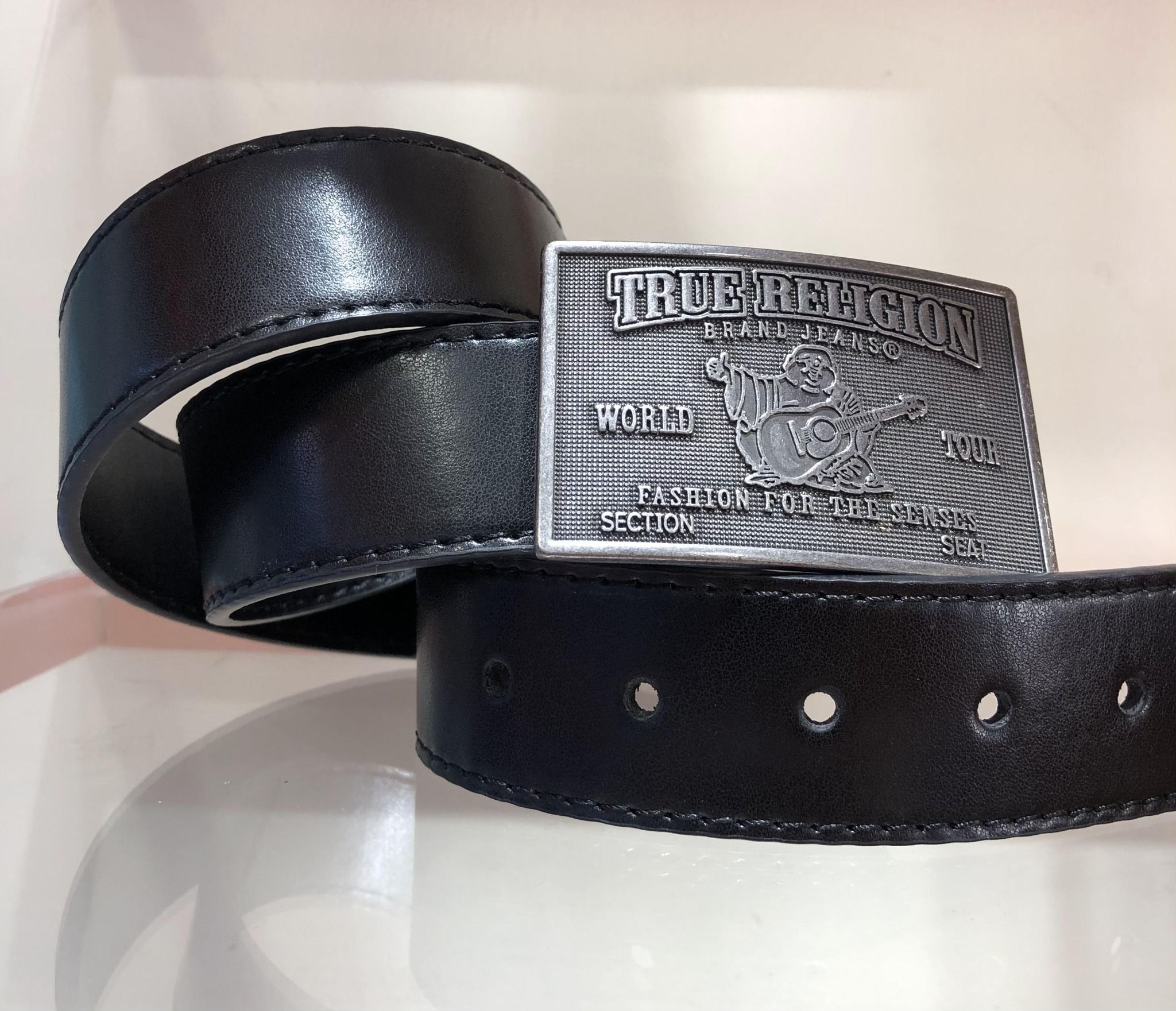 Dây Nịt True Religion Đen Mặt Hình Chữ Nhật - New - TR301008