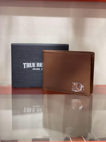 Ví Nam Nâu Logo Vàng True Religion  - New - TR201358