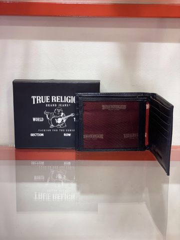 Ví Nam Đen ngang logo bạc True Religion - New - TR201013