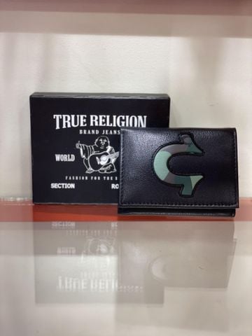 Ví Nam  Đen Logo Sọc Lính True Religion - New - TR201364