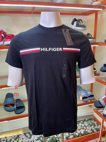 Áo Thun Đen Sọc Chữ Tommy Hilfiger - New - 78J9246 001 - GD04