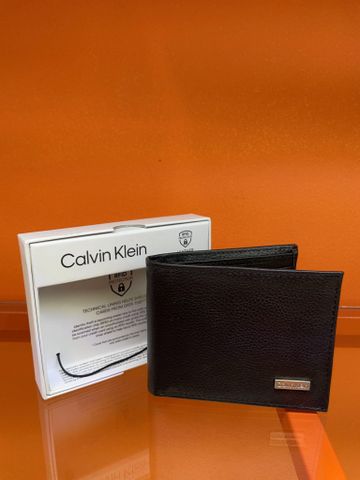 Ví Nam Đen Nhám Logo Chữ CK Calvin Klein  - New - 31KA220005 -31KA130008