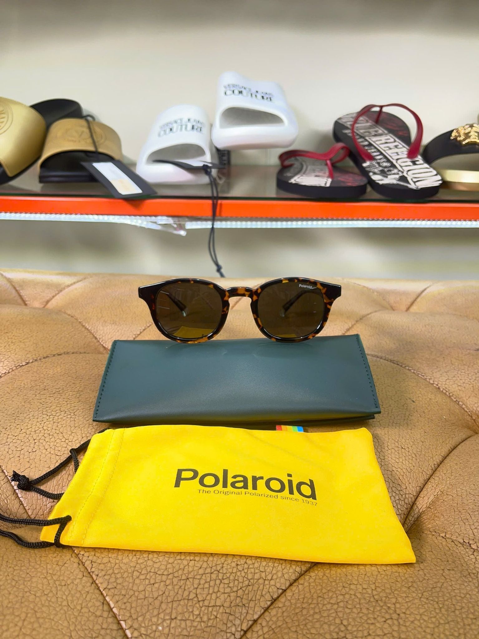 Mắt Kính Polaroid Nâu Vằn Gọng Nhựa - New - PLD2103