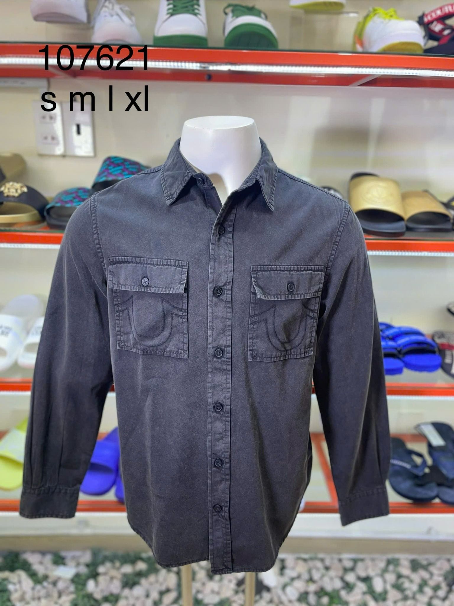 Áo Sơ Mi Tay Dài True Religion Đen - New - 107621