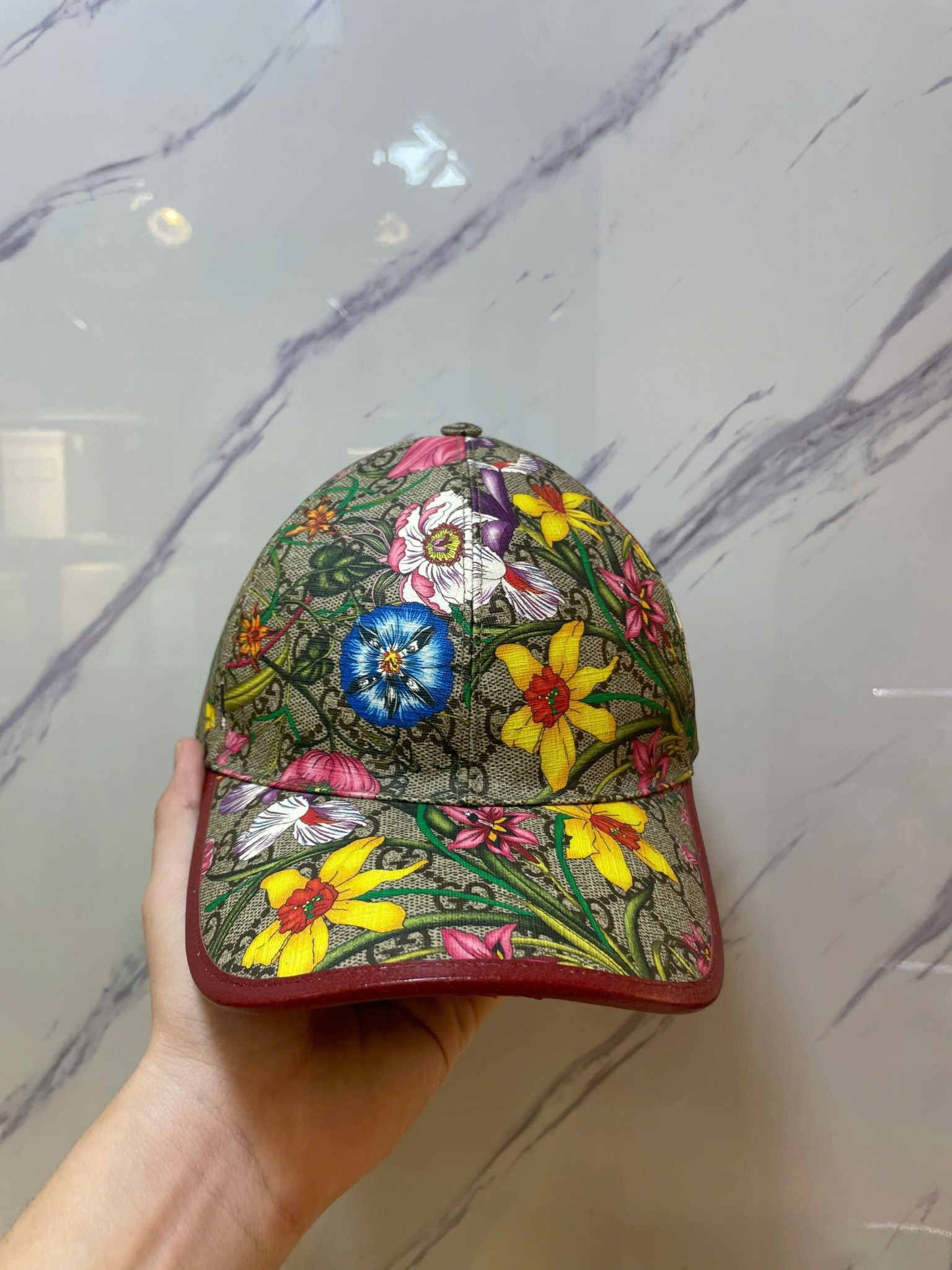 Nón Gucci Hoạ Tiết Hoa - New - 603986