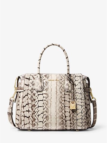 Mercer Medium Snakeskin Belted Satchel 30H9SM9S2L