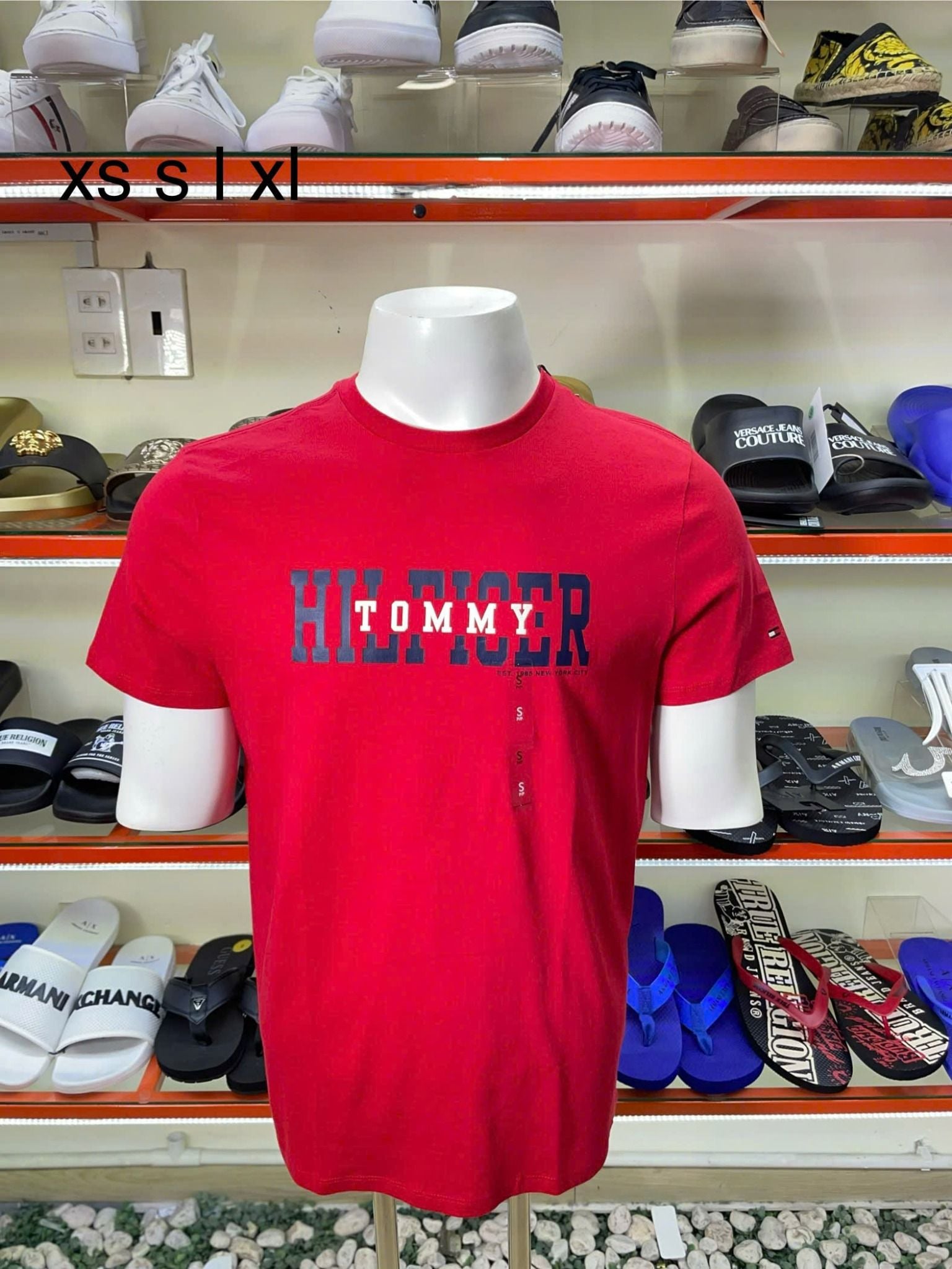 Áo Thun Tommy Hilfiger Đỏ In Chữ Trắng Xanh - New - 78JB642 600 XLG - TB02