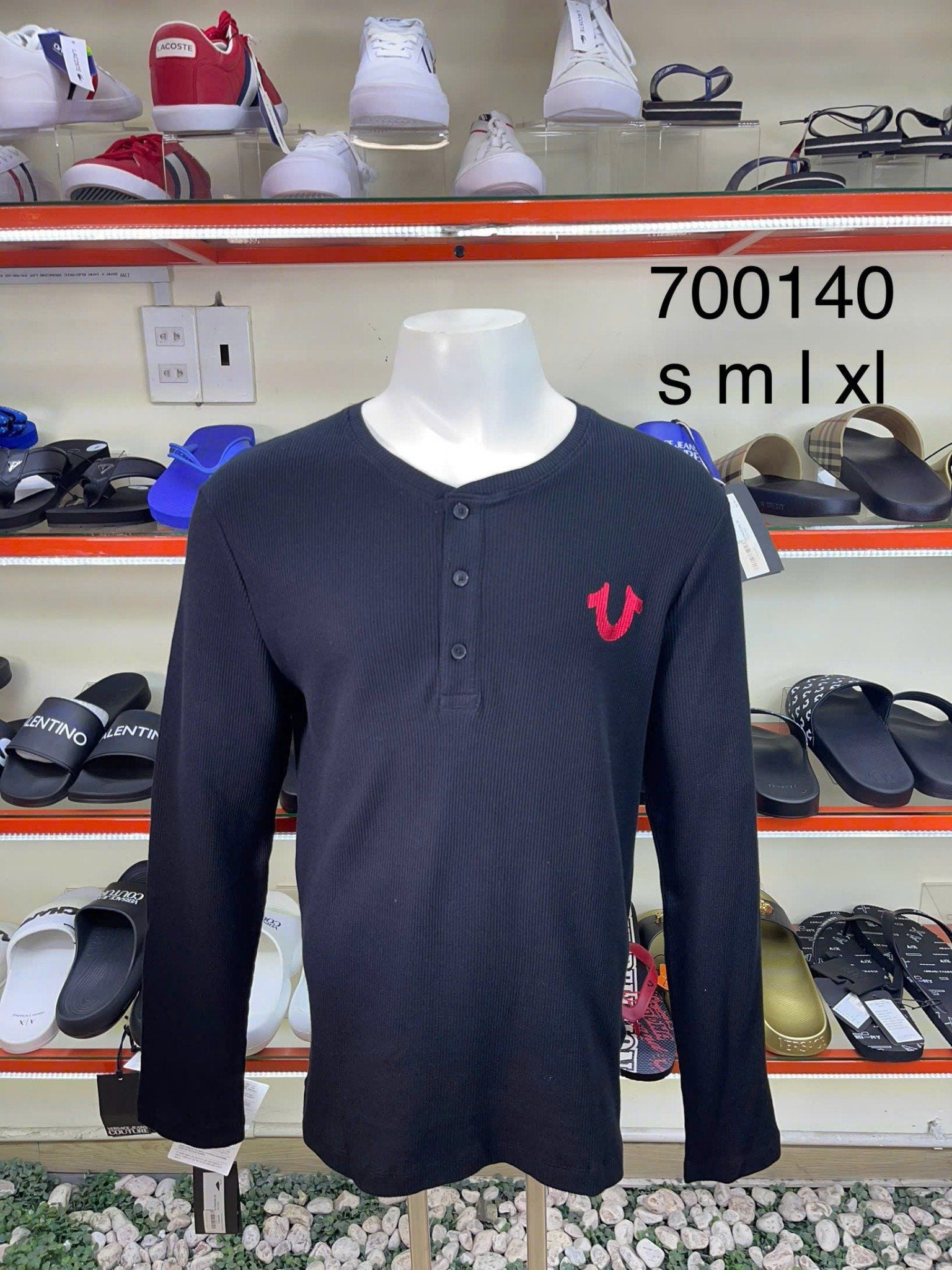 Áo Thun Tay Dài True Religion Đen Logo Bạc - New - 700140 - PA04