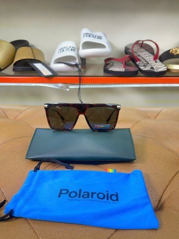 Mắt Kính Polaroid Nâu Vằn Gọng Vàng - New - PLR357475