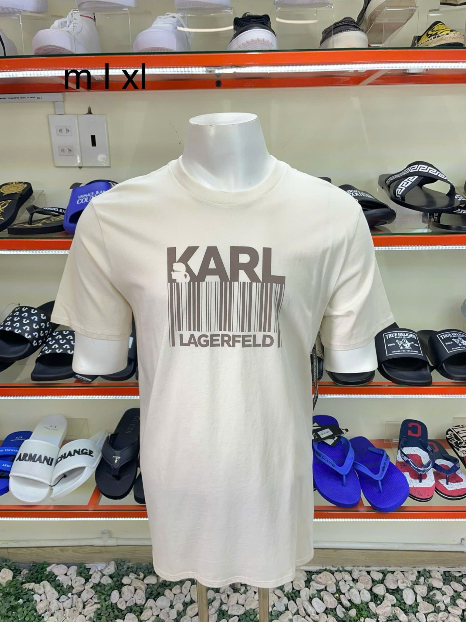 Áo Thun Karl Lagerfeld Nâu Cafe Hình Mã Vạch - New - LM4G2271 - PC02