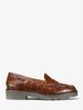 Alberta Crocodile-Embossed Leather Kiltie Loafer 40F9ABFP2E