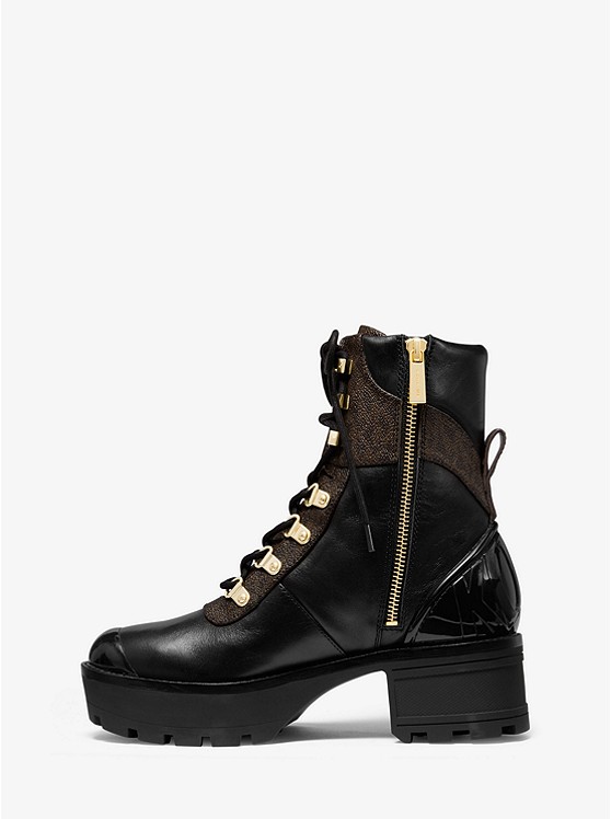 Mua giày Michael Kors Khloe Leather and Logo Combat Boot 40F9KLFE7L – Thiên  Đường Hàng Hiệu