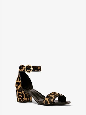 Lena Leopard Calf Hair Sandal 40F9LEMS1H