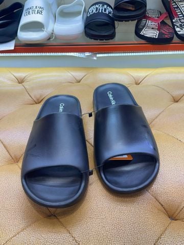 Dép CK Calvin Klein Đen Chữ In Chìm - New - OCEAN BLACK 001