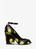 Julianne Lemon-Print Leather Peep-Toe Pump 46S0JUHP3W