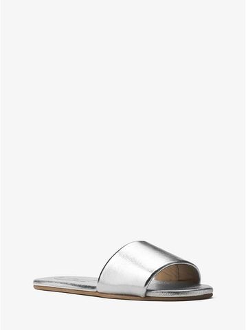 Delphine Metallic Leather Slide 46T8DEFP1M