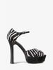 Huxley Zebra Calf Hair and Leather Platform Sandal 46T8HUHA1H