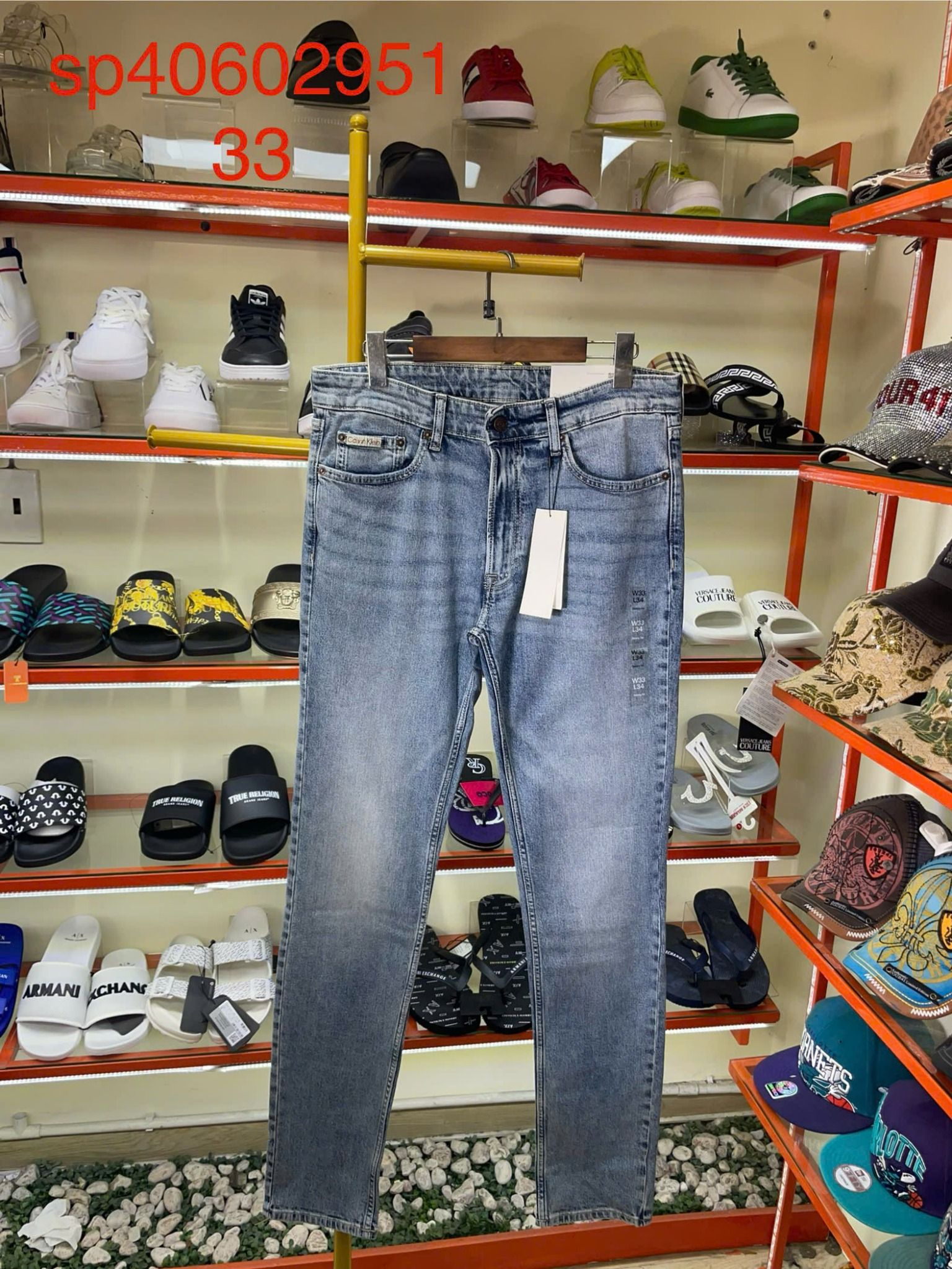 Quần Dài Jeans CK Calvin Klein Xanh Nhạt Skinny - New - SP40602951