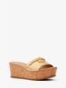 Elsa Metallic Leather and Cork Platform Sandal 49T9ESFS1M