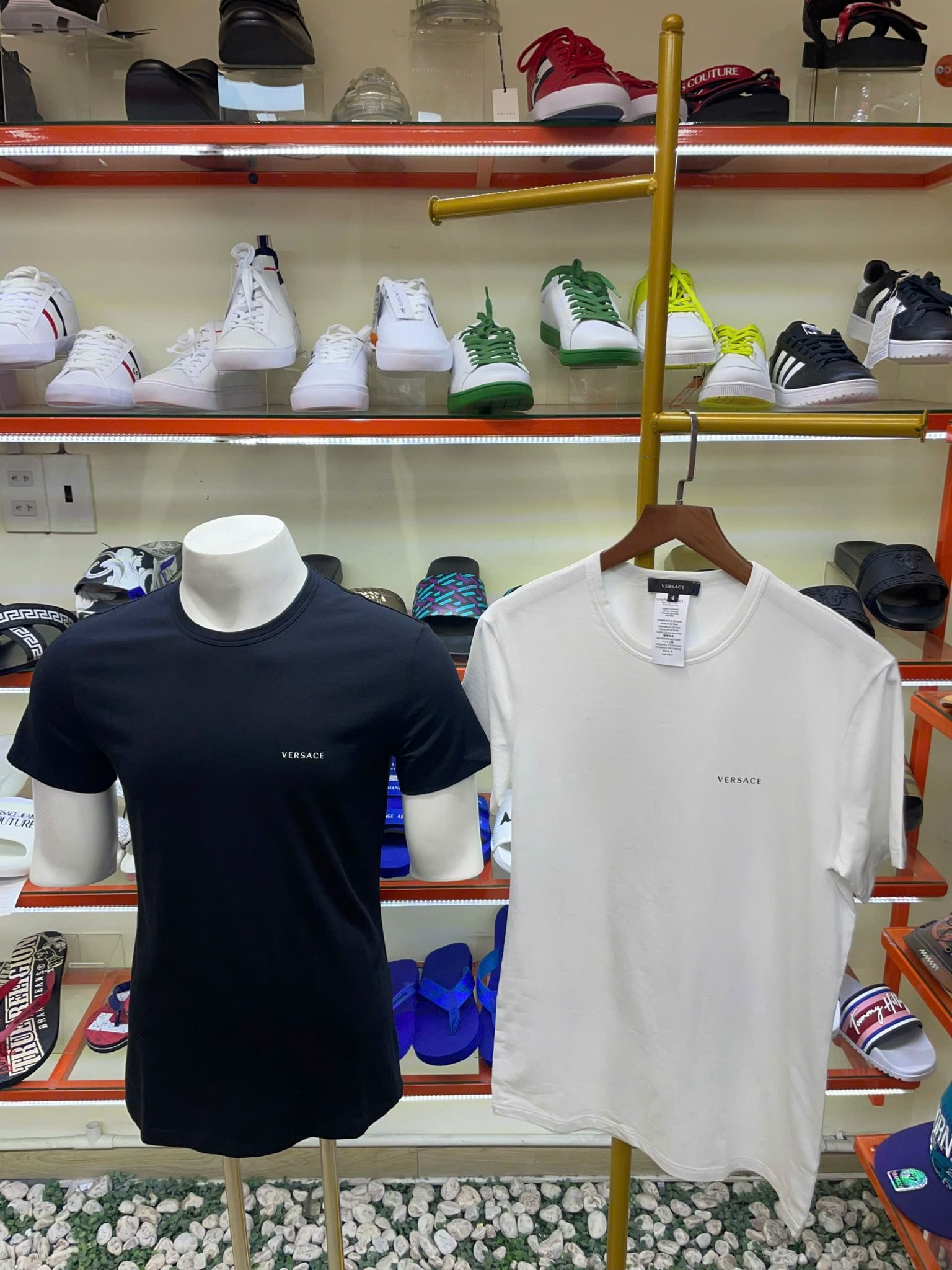 Set 2 Áo Lót Cổ Tròn Versace Trắng Đen - New - AU04023