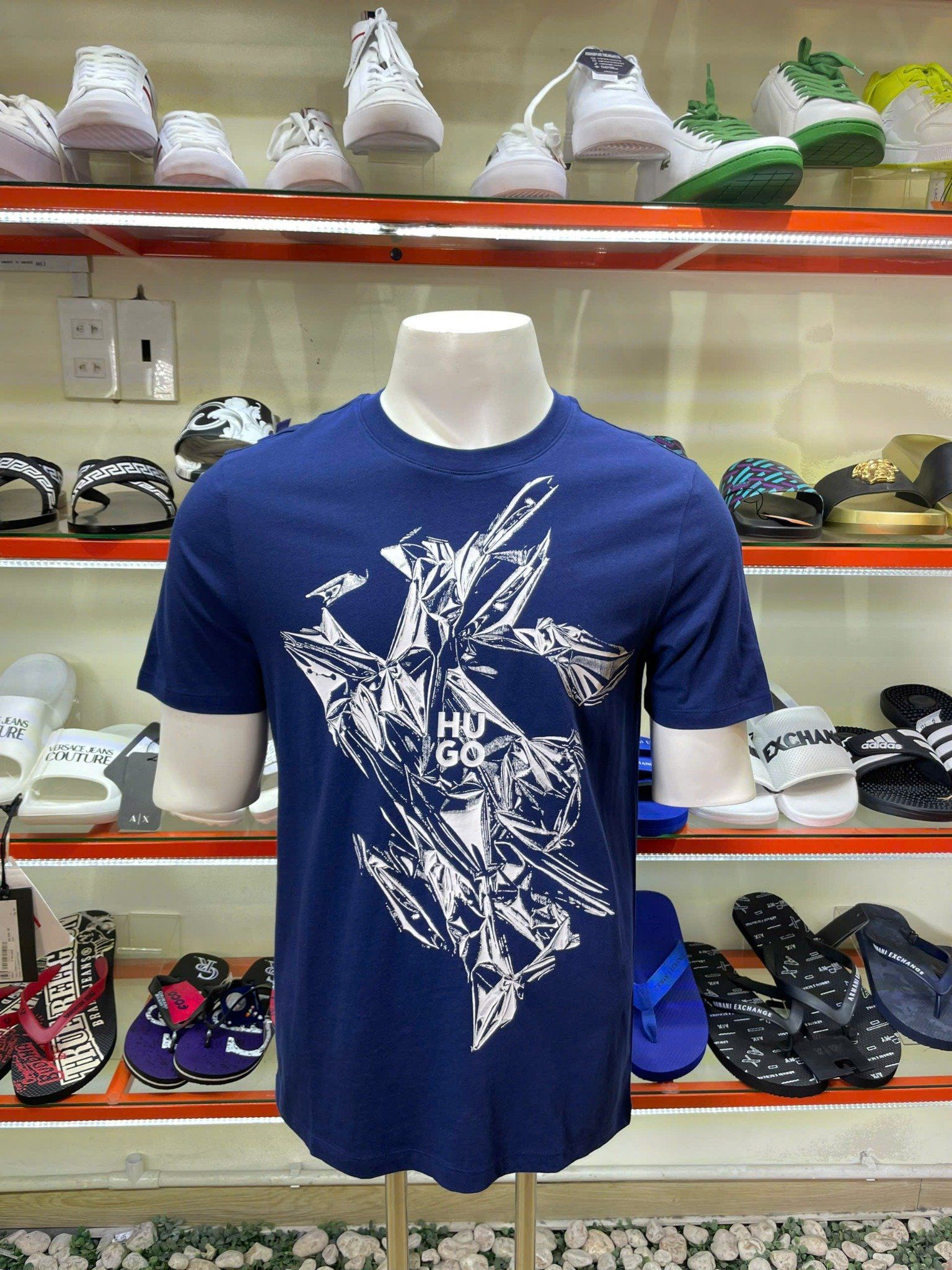 Áo Thun Hugo Boss Xanh Hoa Trắng - New - 50524023 - PB01