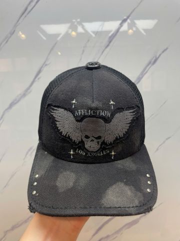 Nón Lướii Affliction Đen Đầu Lâu Đôi Cánh - New Không Tag - N364