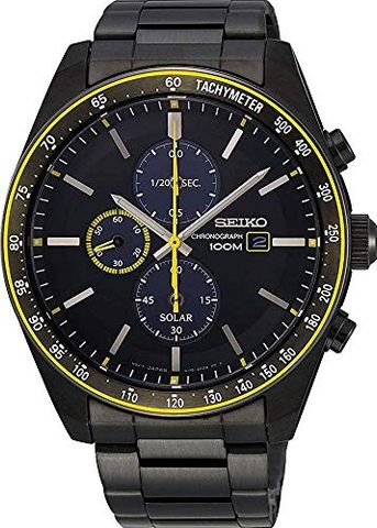 Solar Chronograph Quartz Black Dial Men's Watch SSC723