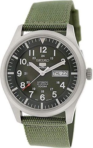 5 Sport Automatic Khaki Green Canvas Men's Watch SNZG09