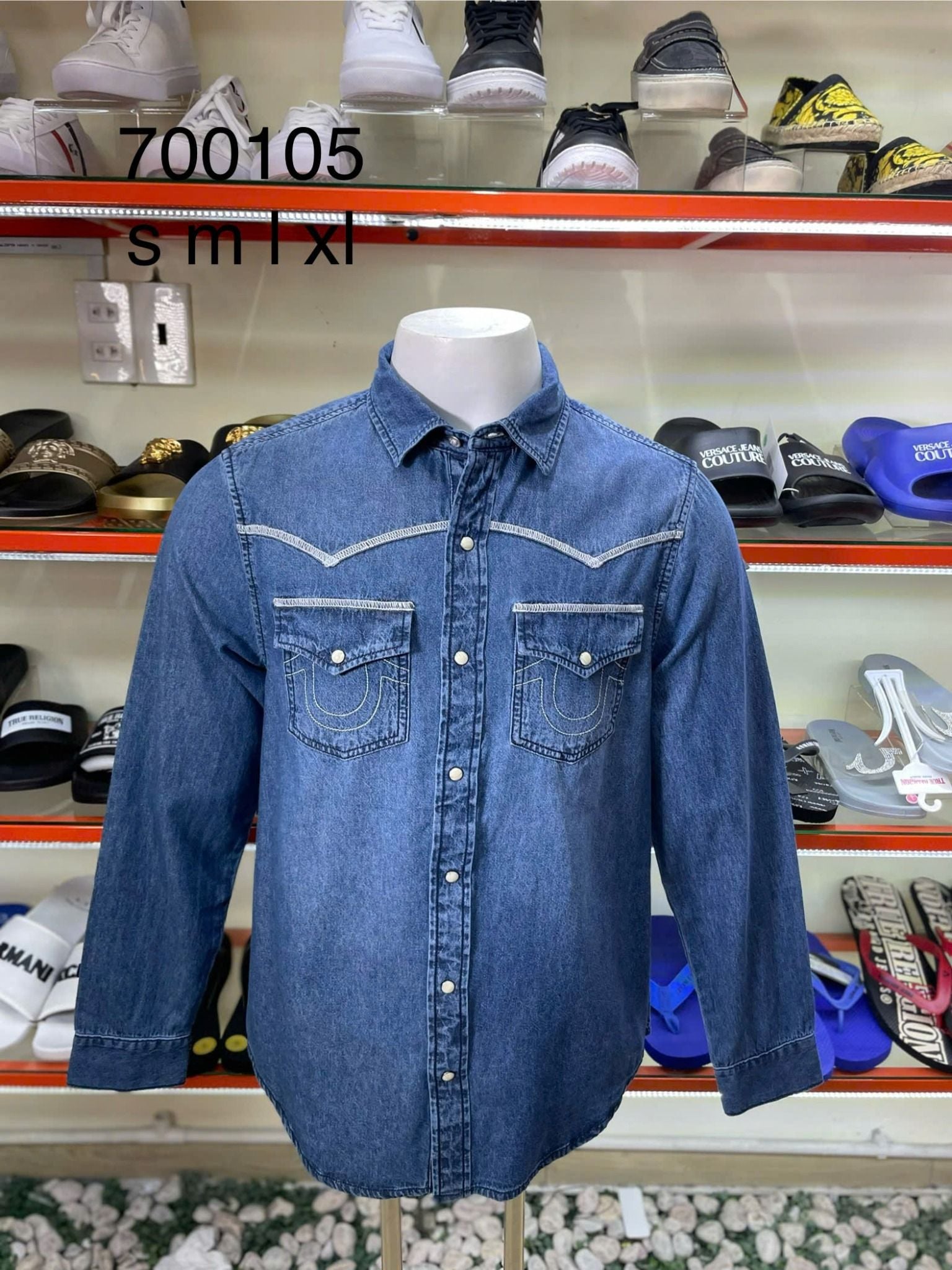 Áo Sơ Mi Tay Dài True Religion Xanh Navy - New - 700105 - PA04