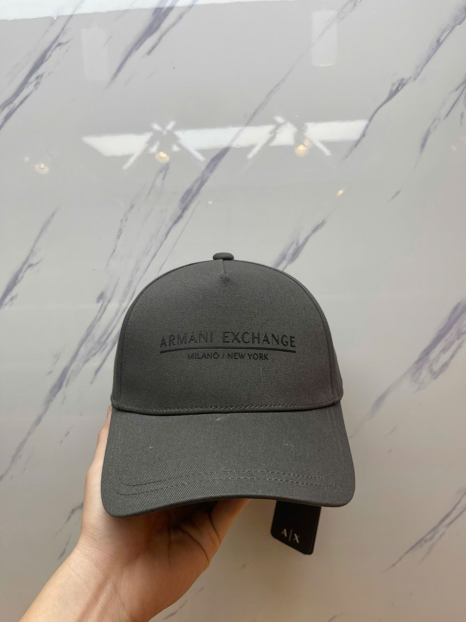 Nón A/X Armani Exchange Xanh Rêu Chữ Đen - New - 954202