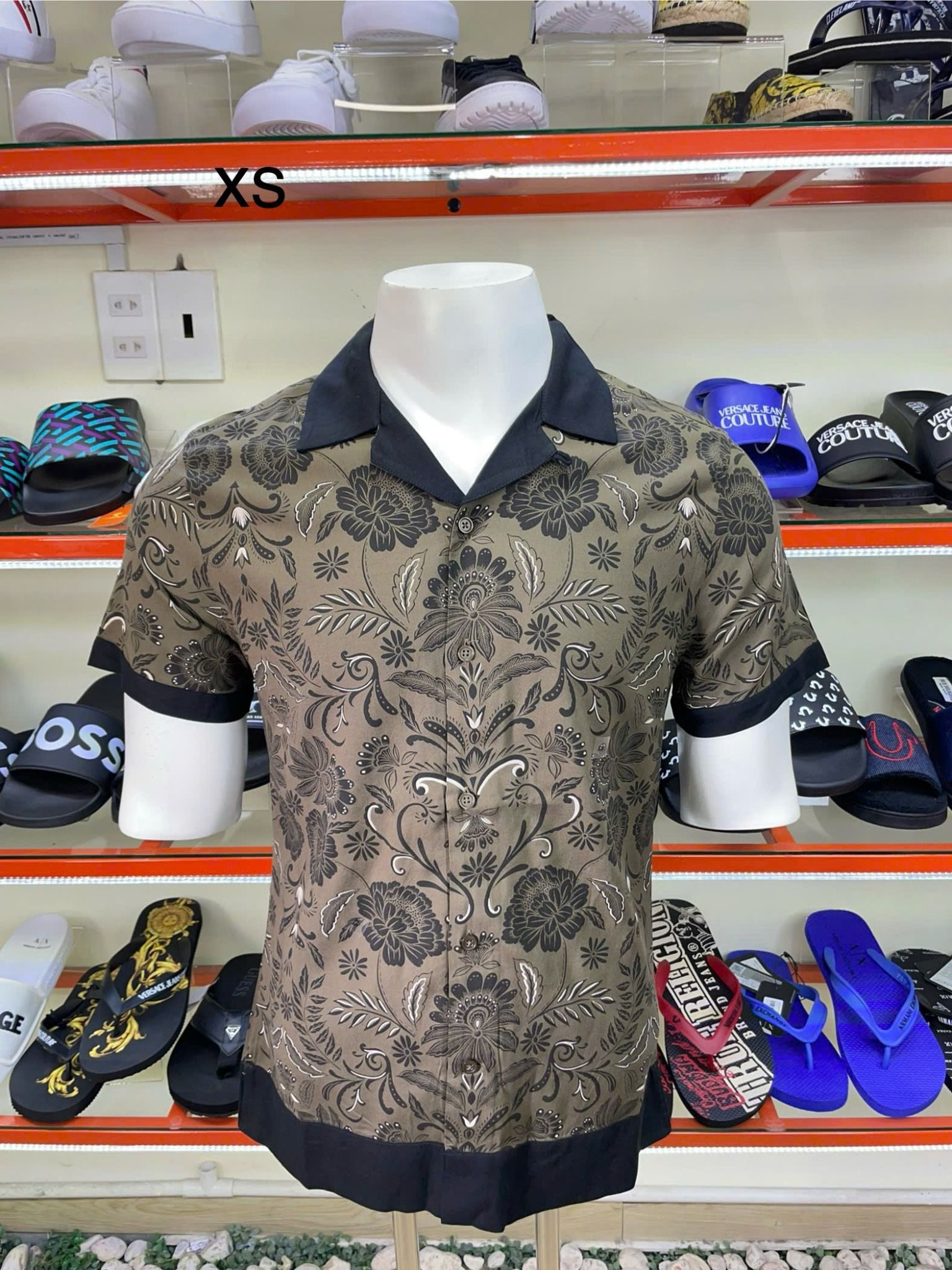 Áo Sơ Mi Tay Ngắn Express Xanh Lá Mạ Hoa - New - 01698361 - TD01