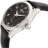 Solar Date Black Dial Black Leather Men's Watch SNE495