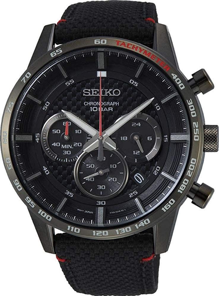 Introducir 60+ imagen seiko chronograph black dial men’s watch