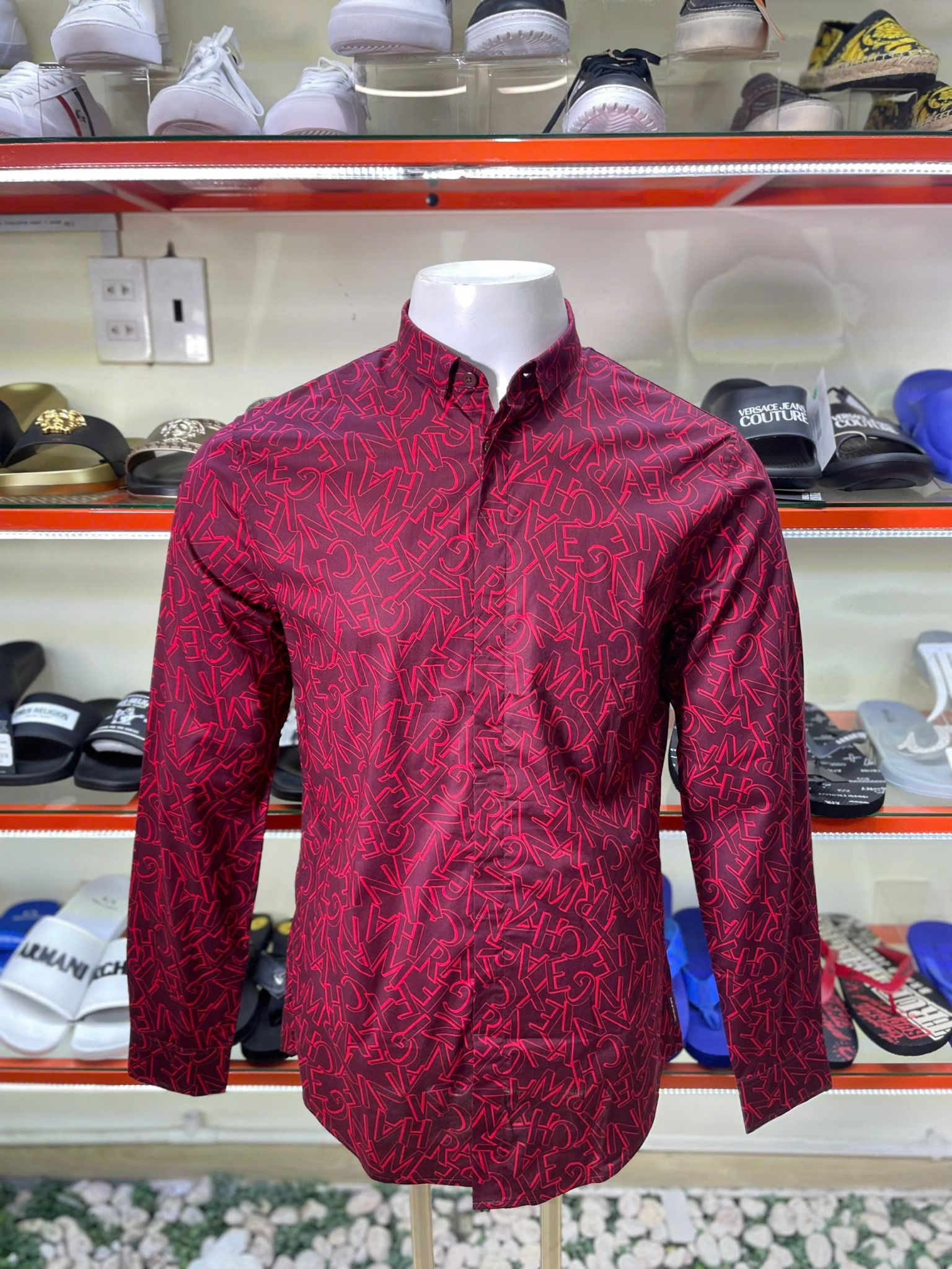 Áo Sơ Mi Tay Dài A/X Armani Exchange Đỏ Chữ - New - 6RZC25 ZNEAZ - PA03