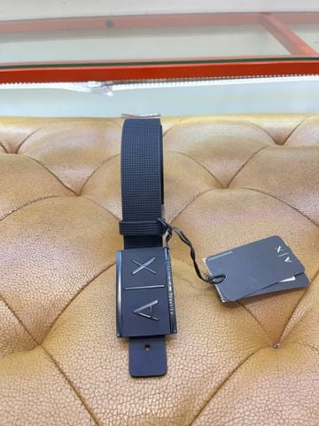 Dây Nịt A/X Armani Exchange Đen Mặt Nhám Chữ Nổi - New - 951019