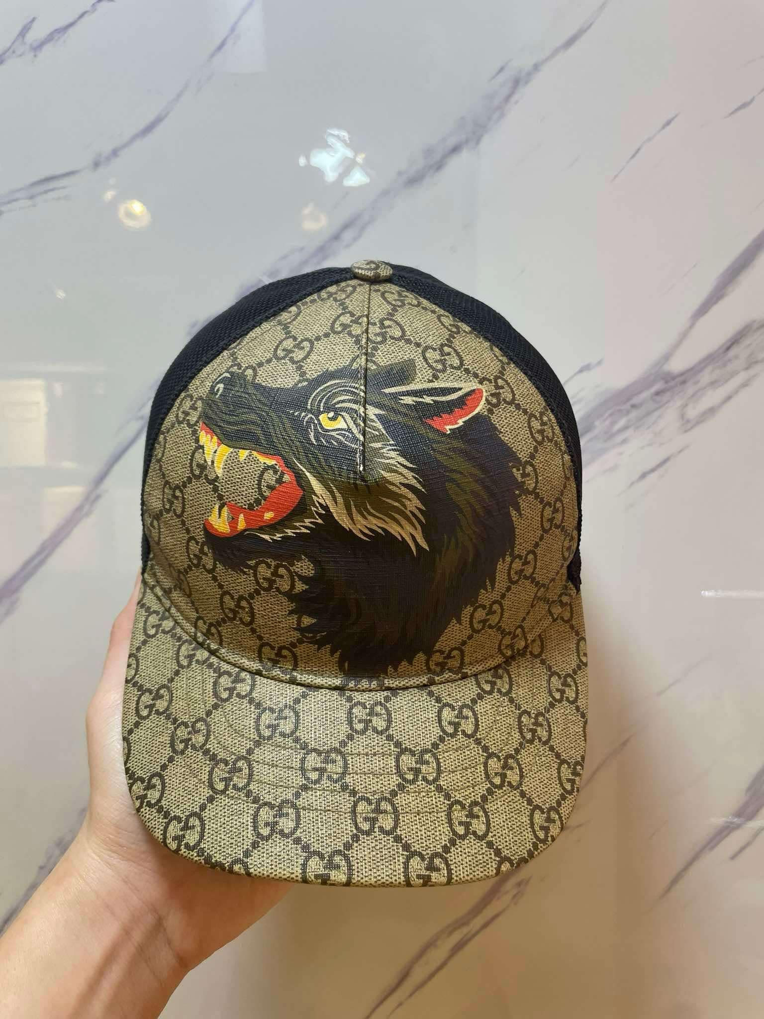 Nón Lưới Gucci Sói Đen Size L - Like New - SDGC01