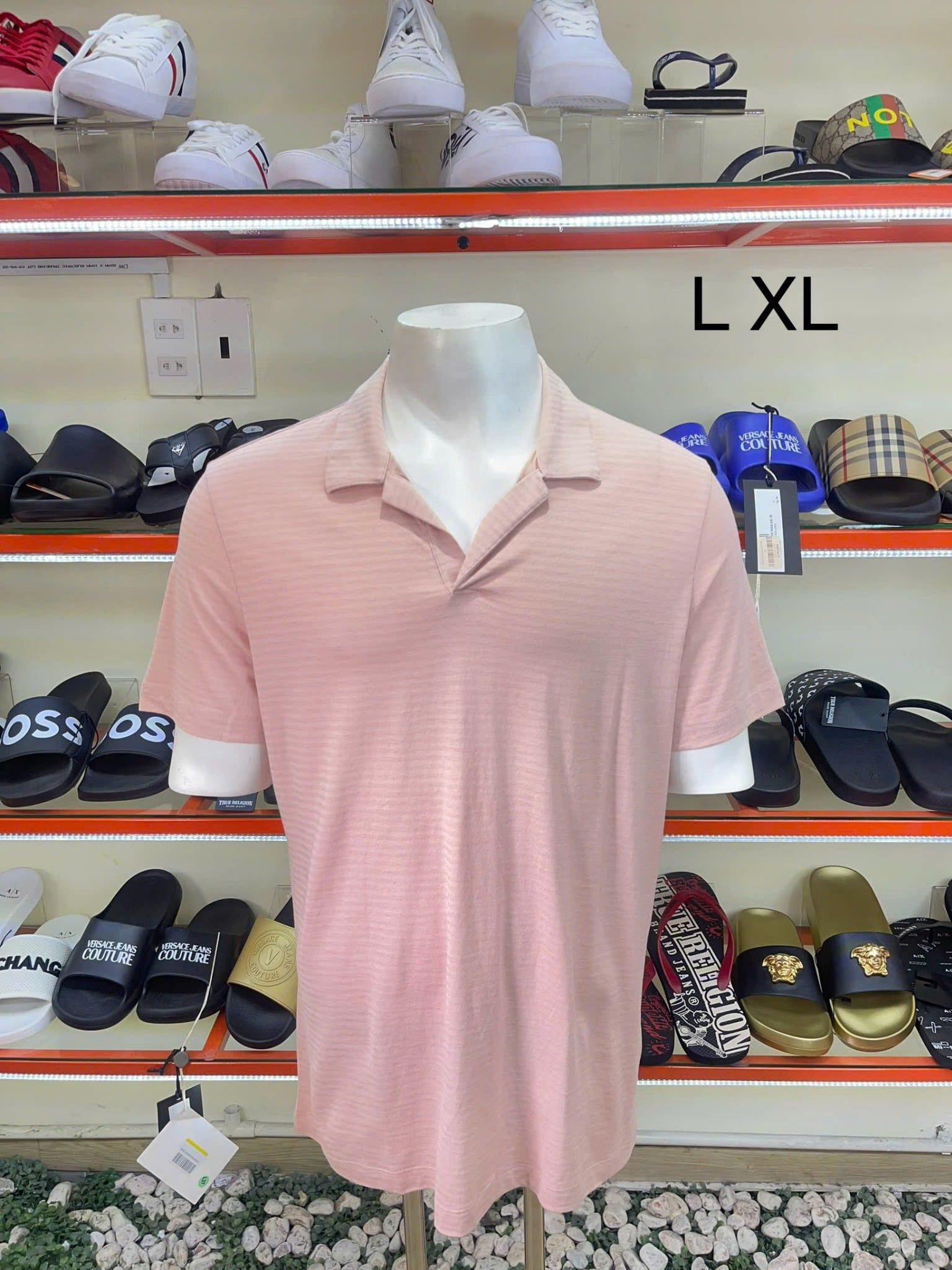 Áo Polo Theory Hồng Sọc Vằn - New - K0594517 - PC01