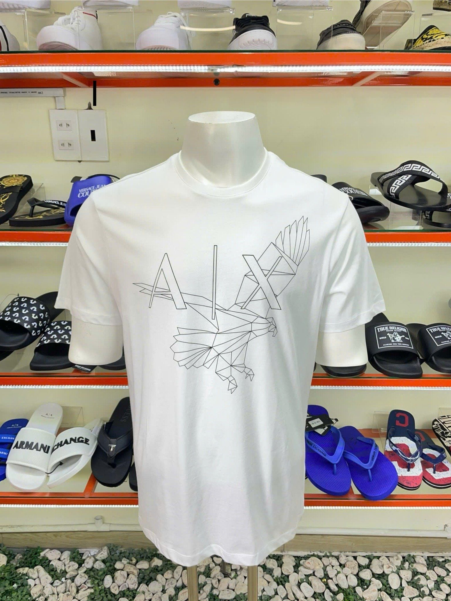 Áo Thun A/X Armani Exchange Trắng Chữ Chim Ưng - New - 3RZTBF ZJ9TZ - PD03