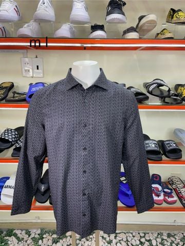 Áo Sơ Mi Tay Dài Đen Chữ Karl Lagerfeld - New - LM2W3240