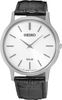 Solar White Dial Black Leather Men's Watch SUP873