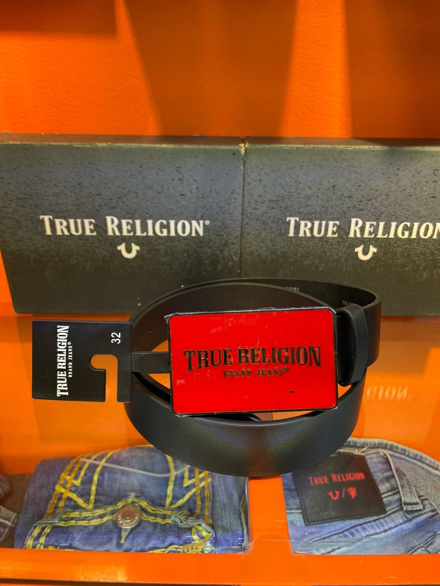 Dây Nịt True ReligionĐen Mặt Đỏ - New - TR301030