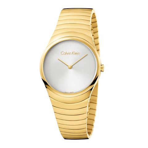 Whirl Silver Dial Yellow Gold-tone Ladies Watch K8A23546