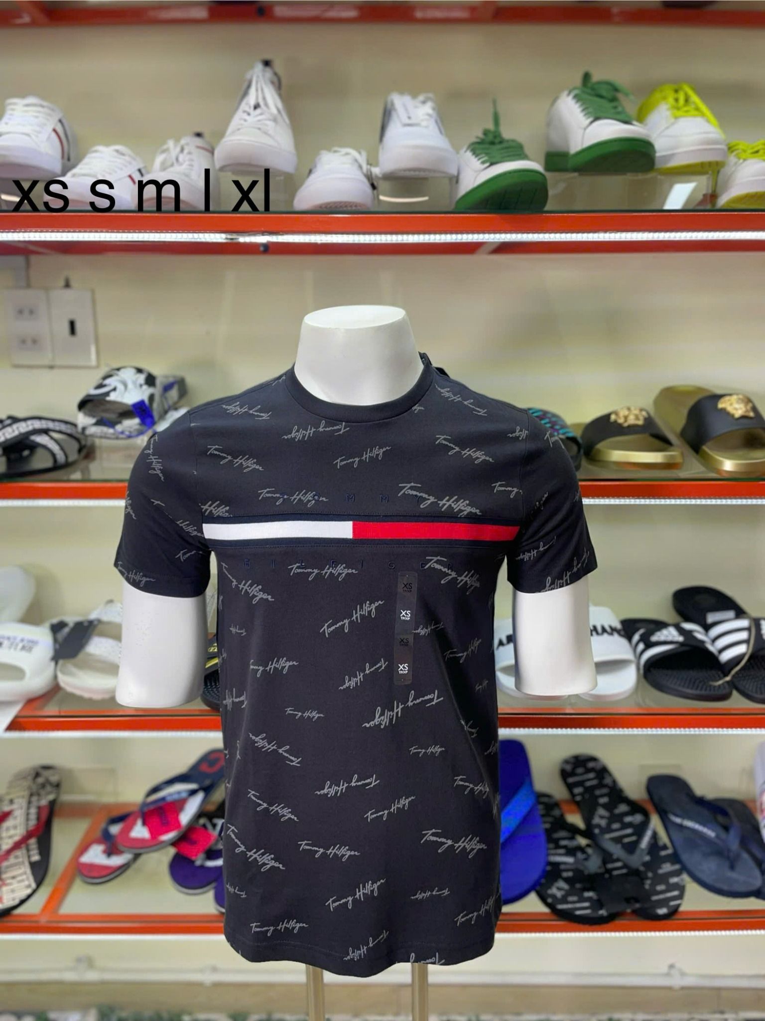 Áo Thun Tommy Hilfiger Đen In Chữ Kí - New - 78JA523 001 BDS - TC02